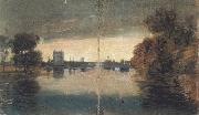 Joseph Mallord William Turner River Scene,Evening effect (mk31) oil on canvas